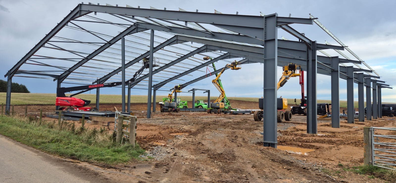 Steel frame being erected on site by RPD crews